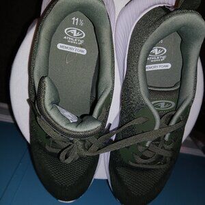 athletics works memory foam green sneakers